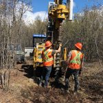 Midnight Sun Drilling conducts borehole investigation at proposed lower powerhouse site.